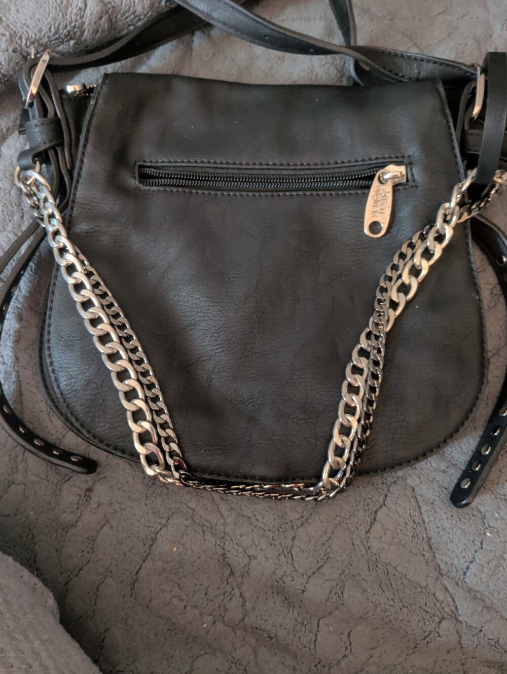 Urban Originals Black Crossbody Bag with Silver Chain